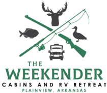 RV Park logo, states The Weekender cabins and Rv Retreat